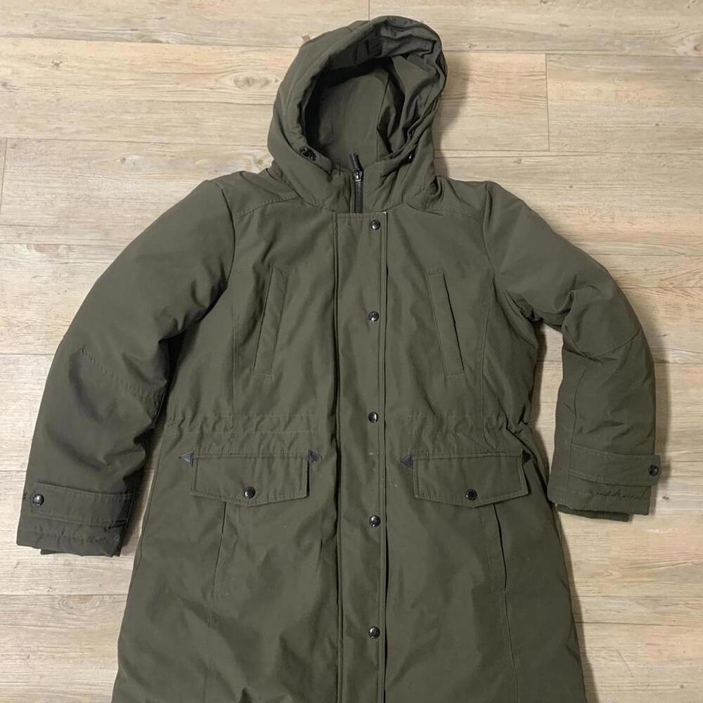Michael Kors Olive Green Hooded Parka Jacket Pre Owned